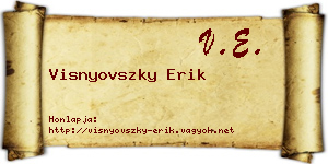 Visnyovszky Erik névjegykártya